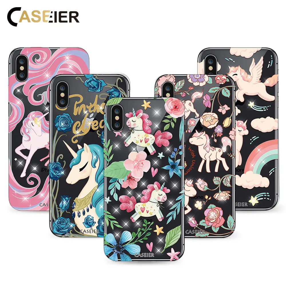 Caseier чехол для телефона iPhone 6 6s 7 8 X 10 Роскошные ТПУ Силиконовые Капа Plus шику алмаз