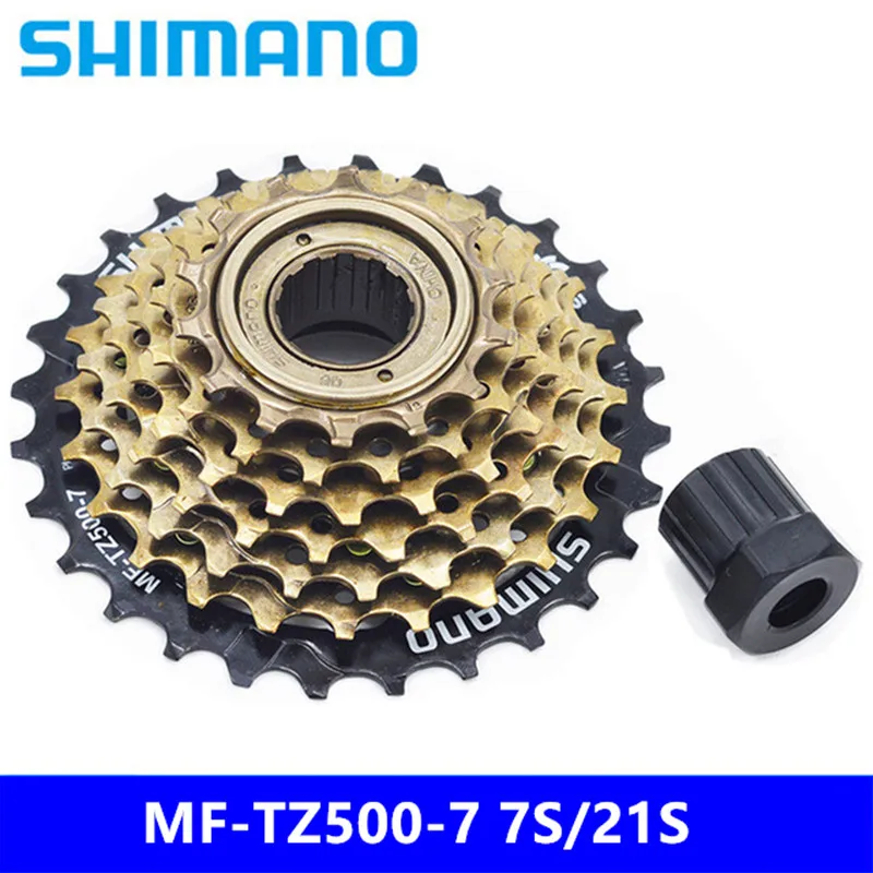 

Updated from TZ21 high quality SHIMAN0 bicycle flywheel, MF-TZ500 / TZ21 7 speed box free wheel 14-28T for MTB road bike