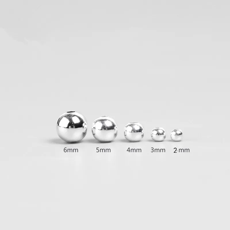 1 Paquete De Cuentas Redondas De Plata De Ley 925 De 2-10MM, Paciador Para Pulsera DIY, Costura, Joyería De Disfraz, Suministros De Accorios - AliExprs