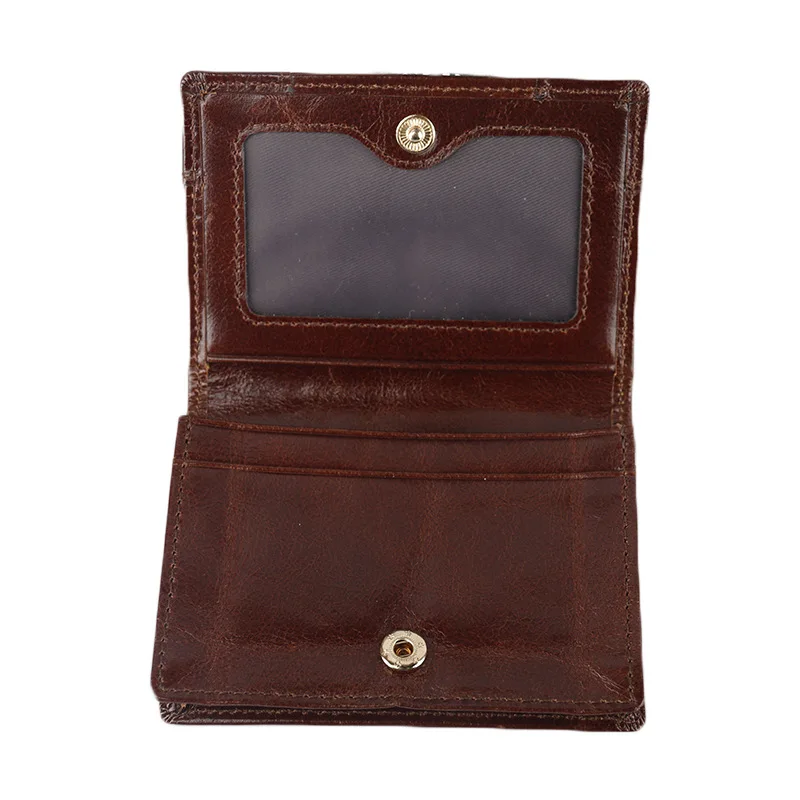 

Short Mini Men's Wallet Original Cowhide Leather purse for coin photos visiting card holder clip carteira Luxury Brand designer