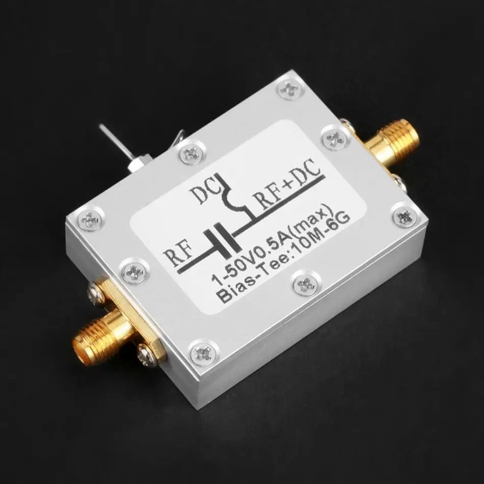 1 Pcs Coaxial Bias Tee 10MHz-6GHz Bias Tee 10MHz-6GHz Broadband Radio Frequency Microwave Coaxial Bias