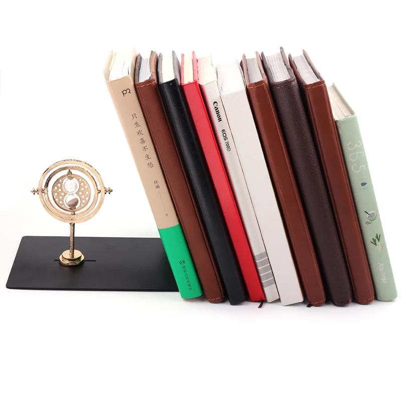 

Time Turner Metal Bookends Book Stopper Holder Magnets Invisible Design Exquisite Study Decoration Student Reading Gift