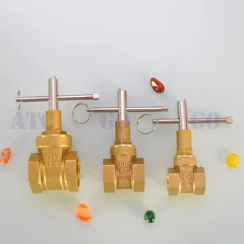 

Female Thread Two Way Brass Gate Valve ND20 3/4 inch With Lock For Oil Water Gas Security for Water meter