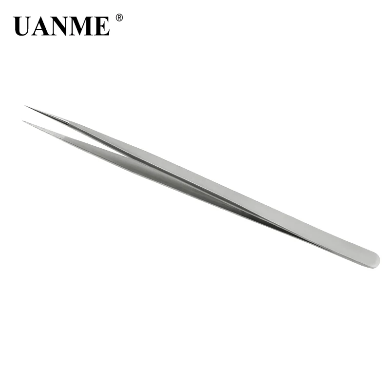 UANME WL 811 140mm Long Tweezers Stainless Steel Electronic Pointed Tip