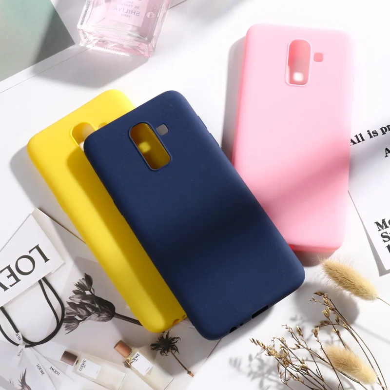 Чехол для Samsung Galaxy J8 2018 мягкий чехол накладка из ТПУ карамельных цветов чехлы j810