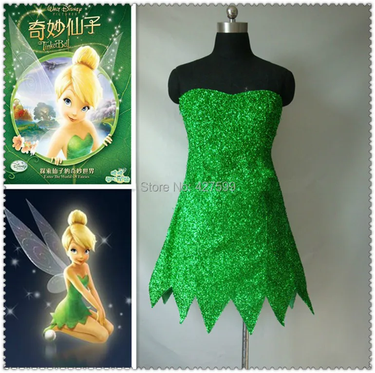 New Arrival Tinker Bell Dress Cosplay Costume Green Dress Party Dress