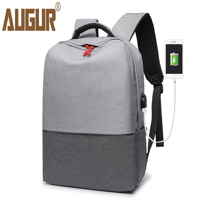 AUGUR Men Backpacks For 15.6 inch Laptop USB Charging Back pack Computer Travel School Bags Male Daypack Teenager Mochila