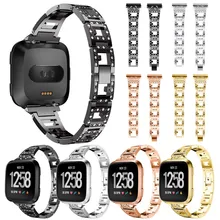 HIPERDEAL роскошные нержавеющая сталь Ремешок с кристаллами запястье Замена для Fit бит Versa 15J Прямая