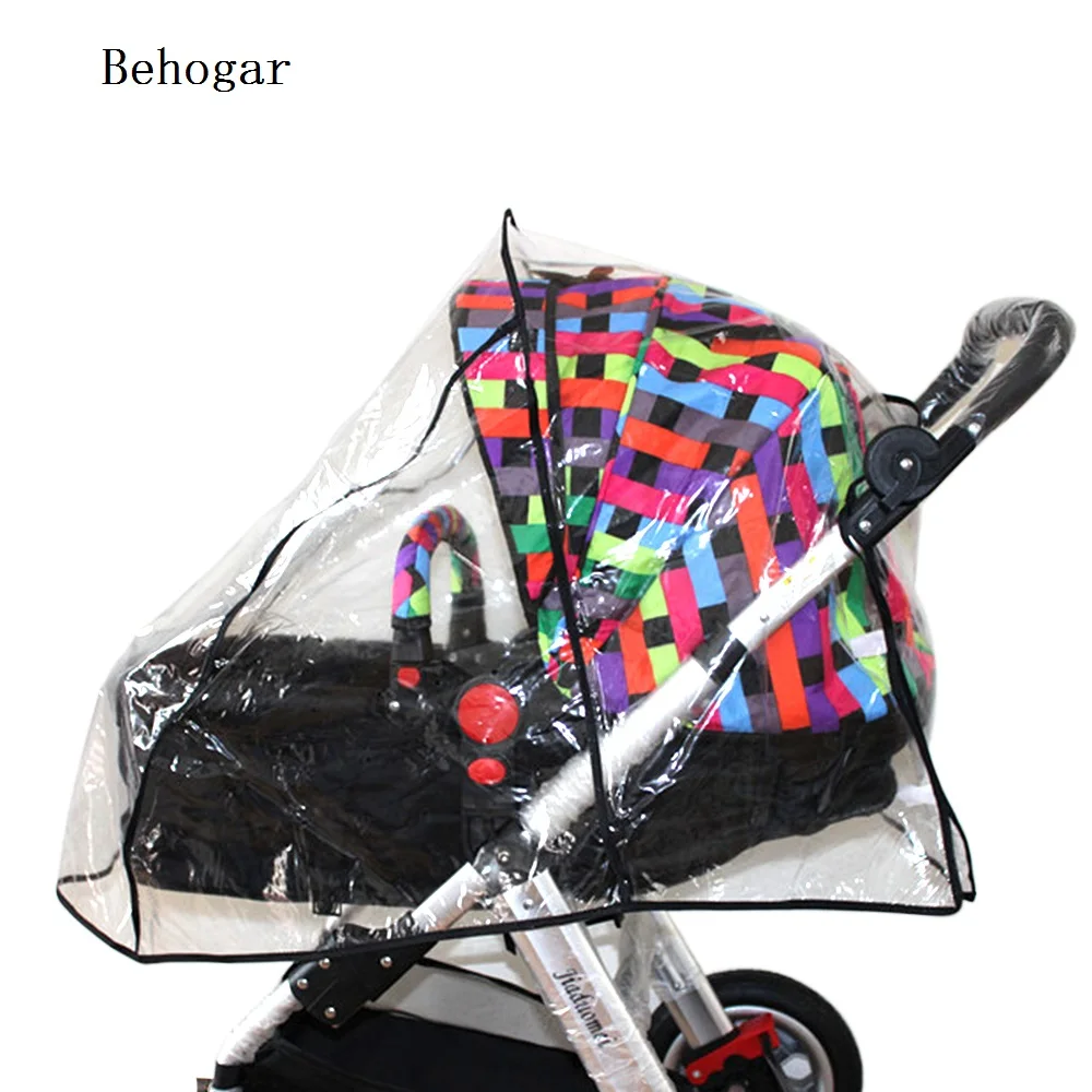 

Behogar PVC Pushchair Baby Stroller Pram Buggy Transparent Rainproof Cover Rain Shade Protector Wind Dust Shield Accessories