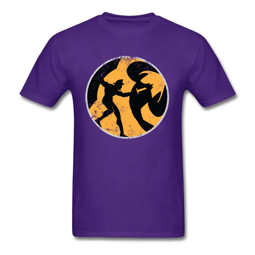 Prevalent Gladiator Geek Short Sleeve T-Shirt Summer/Autumn O Neck Pure Cotton Tops T Shirt for Men Tshirts 3D Printed Gladiator purple