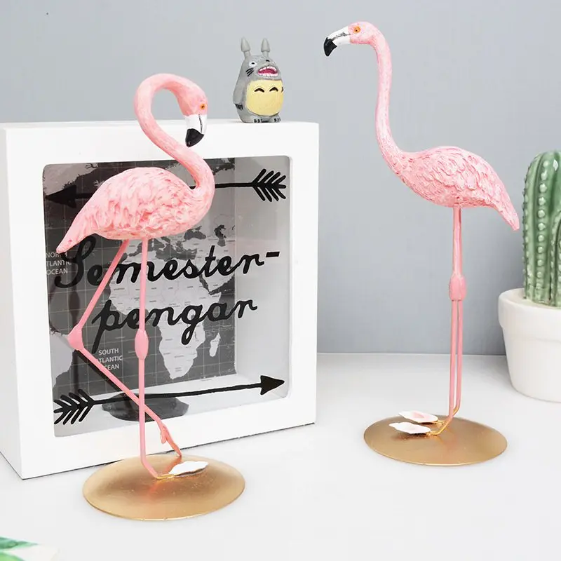 High Quality Resin Pink Flamingo Decor For Home Decoration Accessories Sculpture Figurine Gifts  Wedding Supplies Home Decor (5)