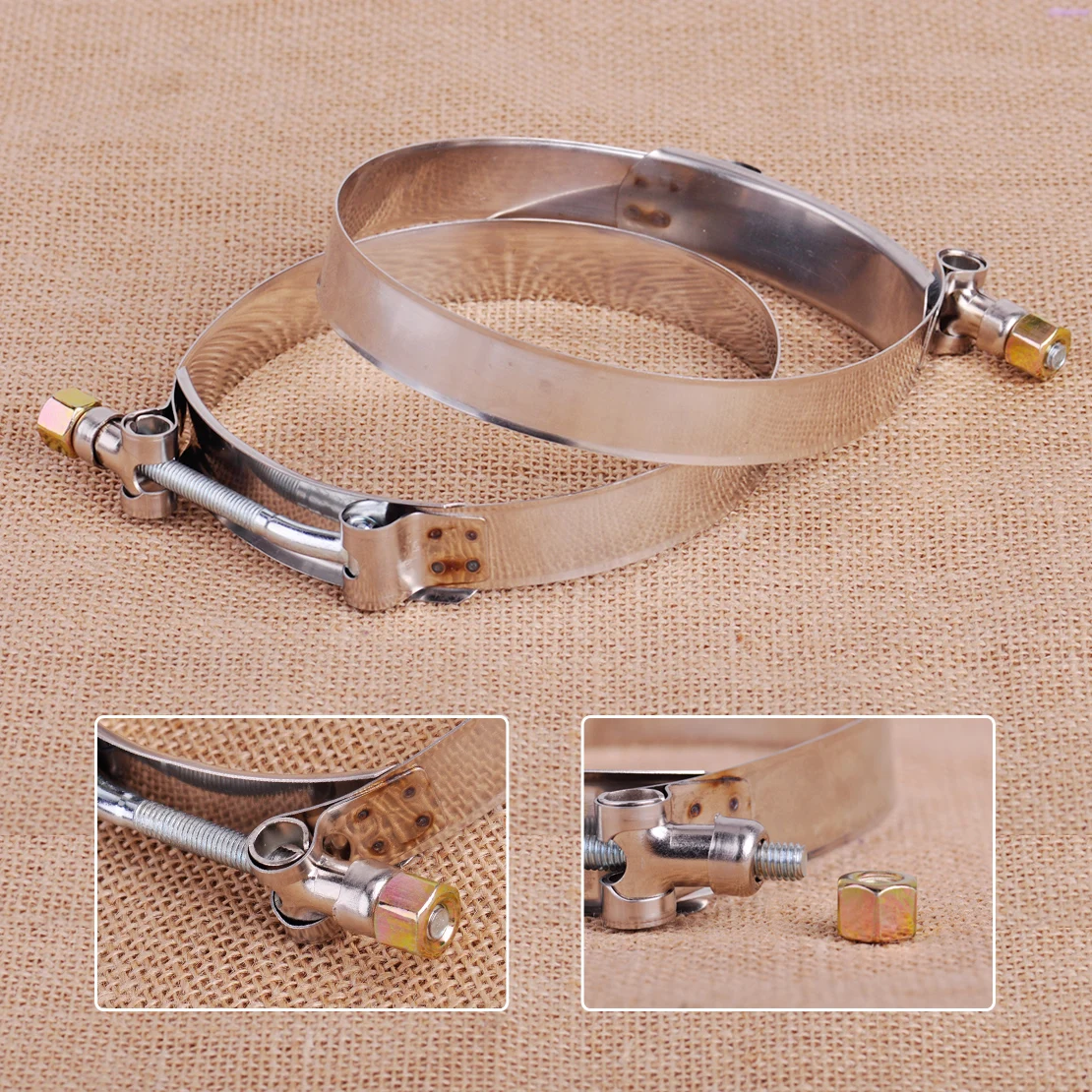 

CITALL 2pcs Stainless Steel T-bolt Clamp Coupler Turbo Pipe Silicone Hose Diameter 107mm to 115mm for Mercedes VW BMW Audi Honda