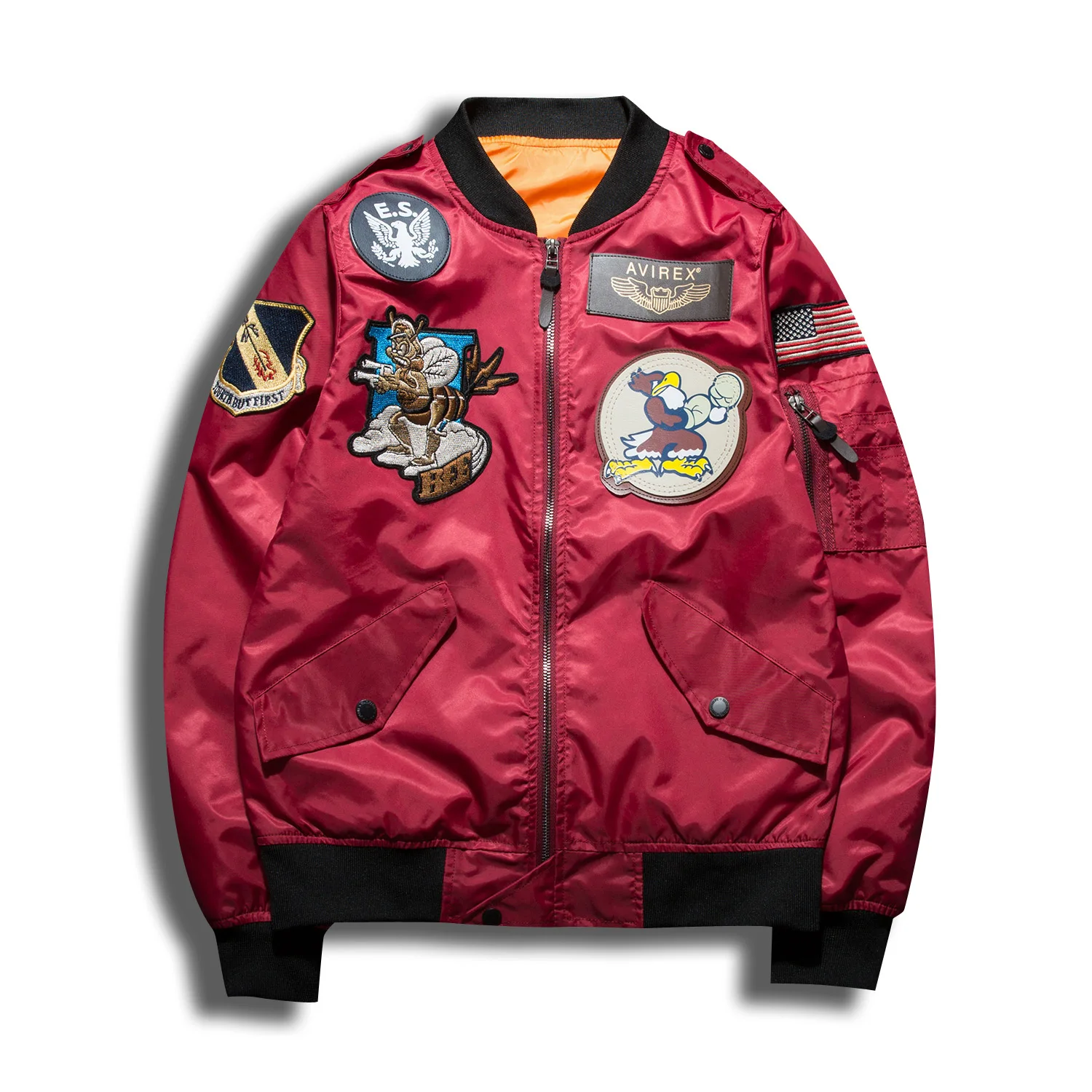 Buy Rocksir Spring New red military jacket Men bomber