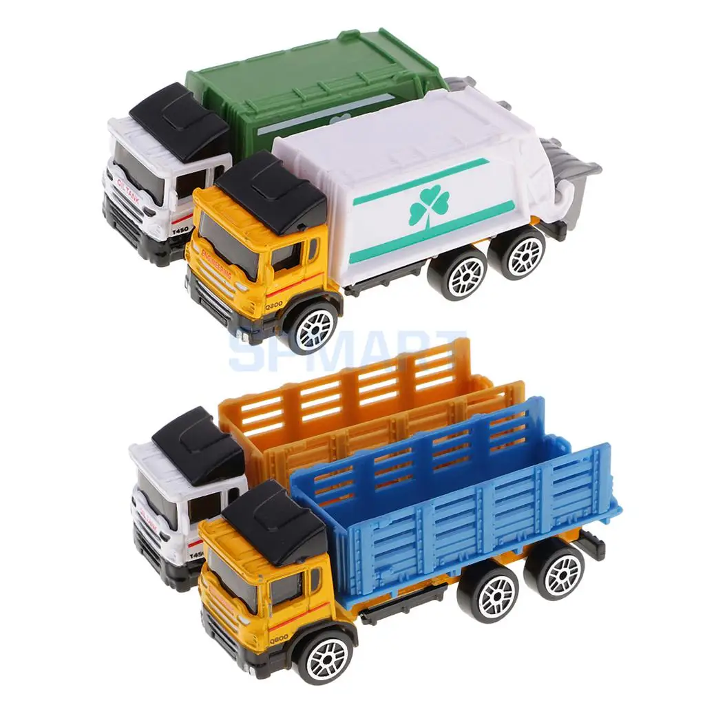 

2Pcs Plastic Painted Model Cars Truck Toys for Kids DIY Building Street Miniature Layout Landscape Scenery Accessory Parts