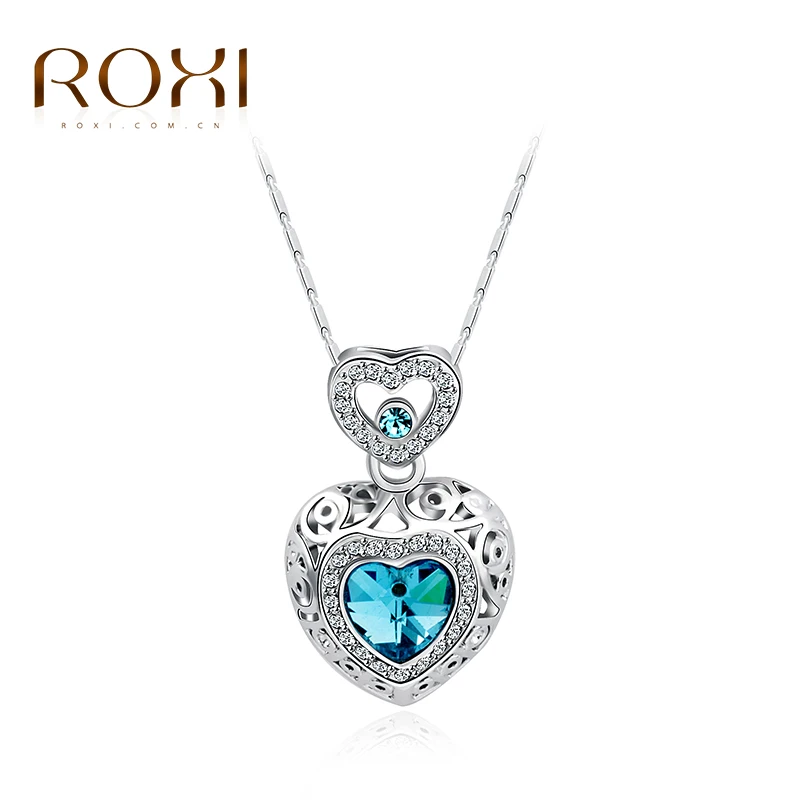 ROXI Новое Прибытие Женщин Сеть Белый Позолоченные Форме Сердца Леди Ожерелье