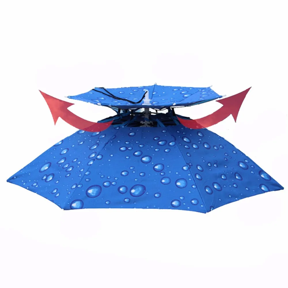  Foldable Fishing Hat Headwear Umbrella for Fishing Hiking Beach Cap Head Hats Outdoor Camping Equipment Rain Gear Umbrellas