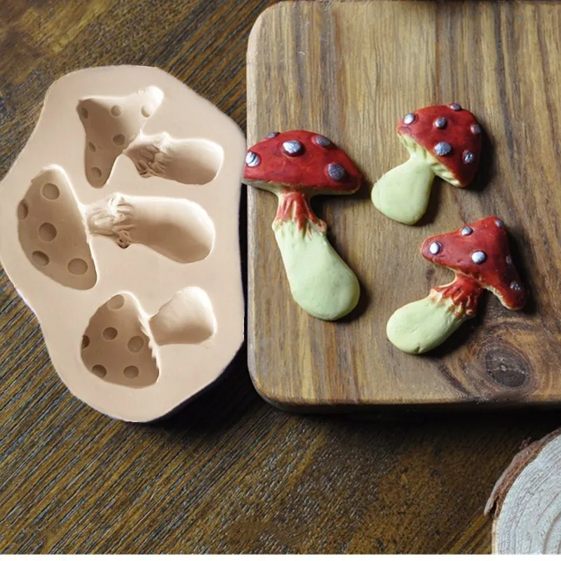 3D форма гриба силиконовая форма помадка торт плесень шоколадные конфеты плесень мягкая глиняная глина инструмент