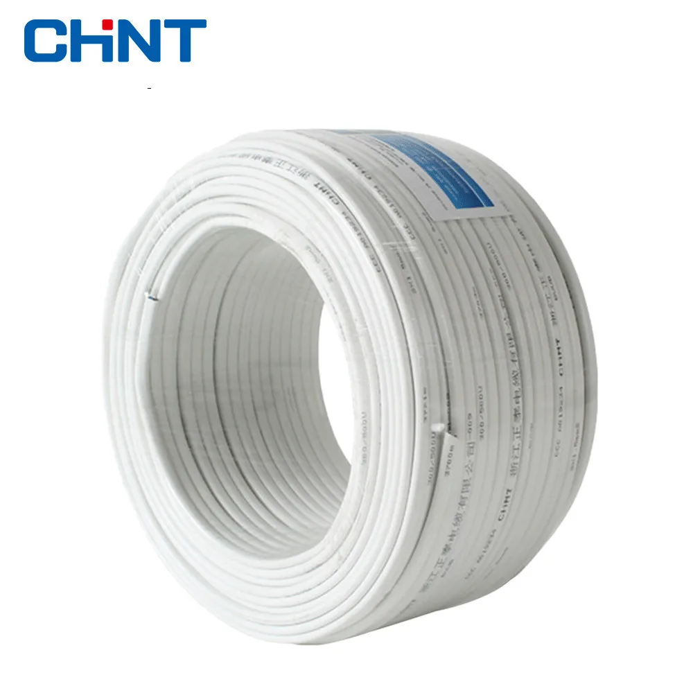 

CHNT Wire And Cable Two Core Parallel Lines White Copper Wire BVVB 2 * 4 Square Jacket Line 100 Meters