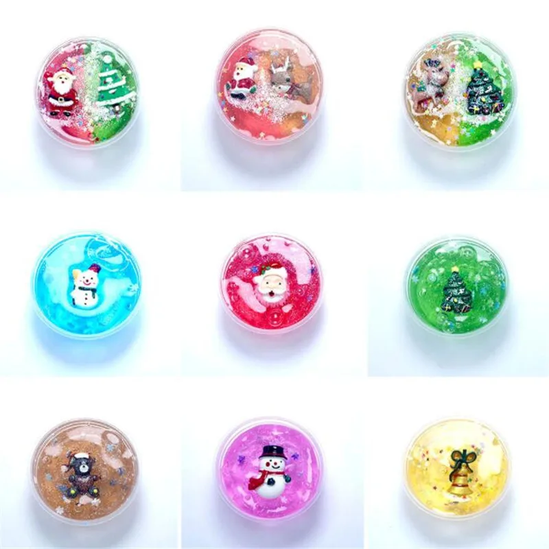 

60ml Crystal Slime Transparent Clear Slime with Filler Jelly Cube Slime Diy Crafts for Kids Fruit Flower Modlein Clay Playdough