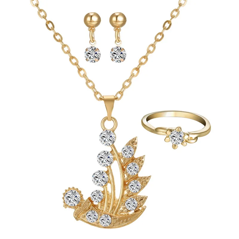 

New Austrian Crystal jewelry sets for women bridal jewelry sets fashion wedding sets necklace/earring/ring