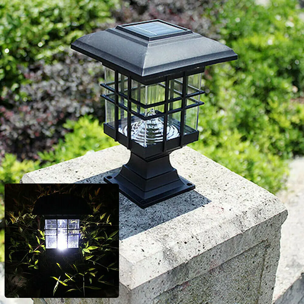 

Solar Powered LED Garden Yard Pillar Lamp Outdoor Auto On/Off Light Trendy