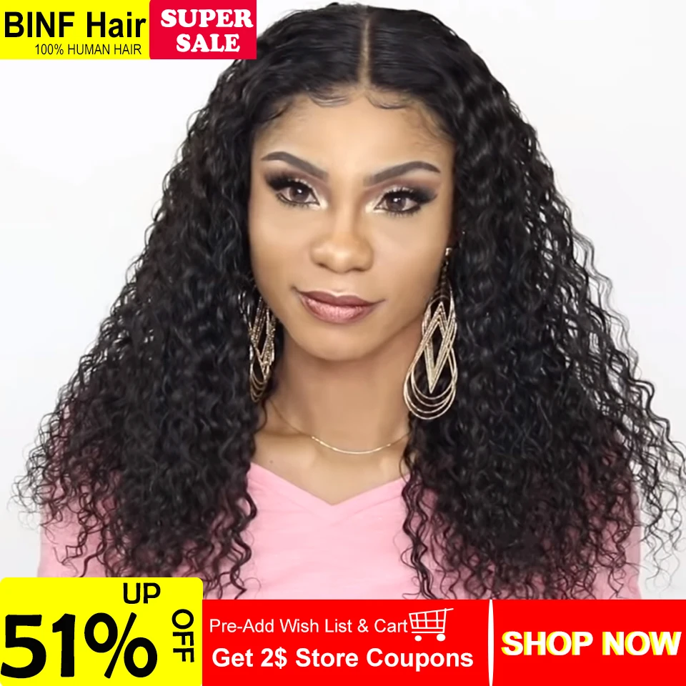 

13x4 Lace Front Human Hair Wigs Pre Plucked For Women Brazilian Water Wave Lace Frontal Wig With Baby Hair BINF Remy Hair