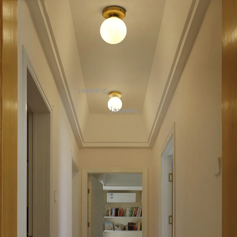 

Midern Wood Led Ceiling Light Aisle Loft Decor Corridor Ceiling Lamp Simple Living Room Reading Study Suspension Luminaire Art