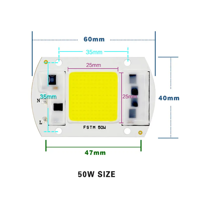 High Power LED Matrix For Projectors 15w 25w 35w 50w DIY Flood Light COB Smart IC Driver LED Diode Spotlight Outdoor Chip Lamp