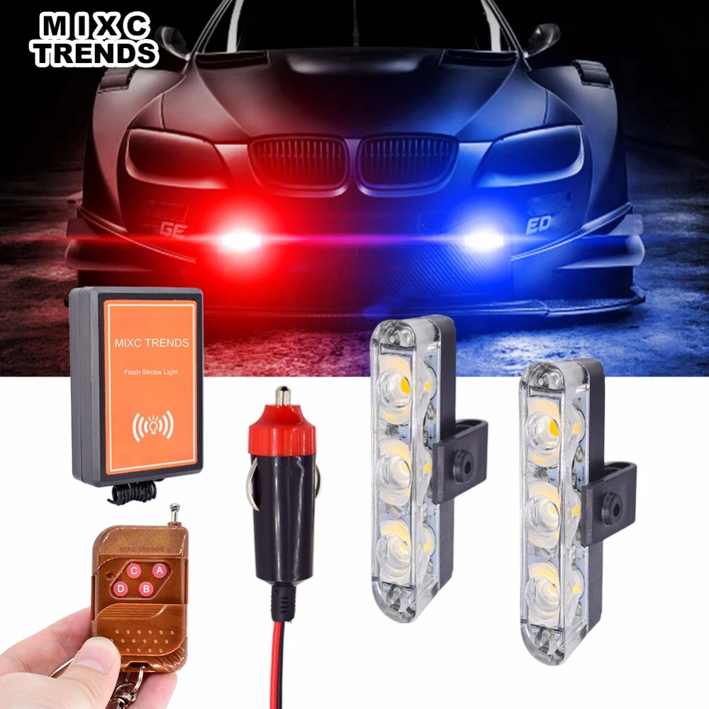 車とオートバイ用のリモコン付きledストロボライト 点滅ライト 車の警告灯 点滅警察ライト 緊急ランプ 12v Signal Lamp Aliexpress