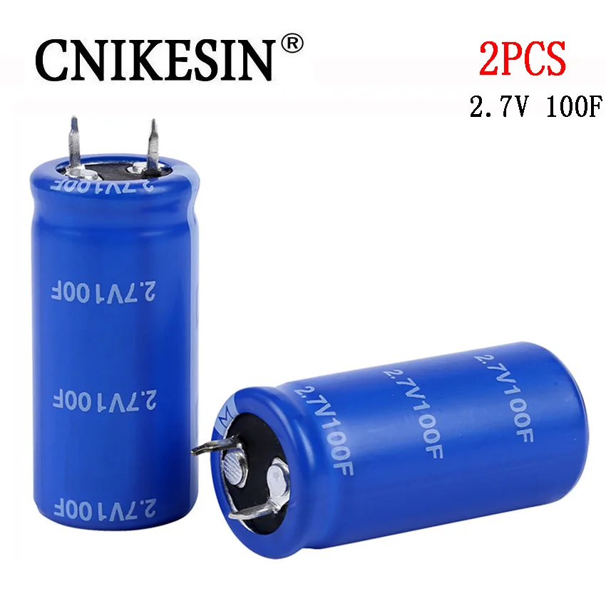 Cnikesin 2 шт. 7 В 100F конденсатор Fala супер 2.7V100F Рог Тип оригинальный Размеры &quot22*45
