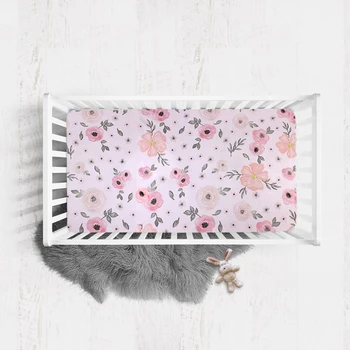 

Newborn Baby Stretchy Fitted Crib Sheets Set Portable Crib Soft Mattress Active Printing Dyeing Infant Bed Sheets