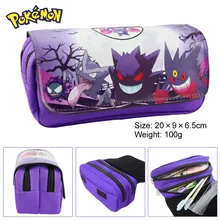 Anime Anime Ir Sacos de Lápis Dos Desenhos Animados Pokemon Monstro de Bolso Pen Caso Bolsa Bolsa maleta de maquiagem Duplo Zíper Saco de Cosmética