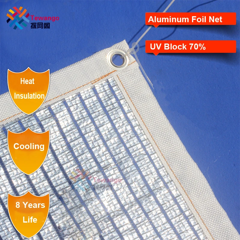 Tewango алюминиевая фольга тени парус 75% УФ Блок суккулент растения крышка открытый Солнечный свет защиты Серебряный Патио теплоизоляция