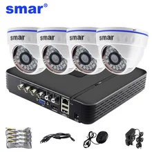Sm4ch 1080N 5 в 1 AHD DVR комплект 4 шт 720 P/1080 P IR комплект камеры AHD CCTV система внутреннего купольного видеонаблюдения