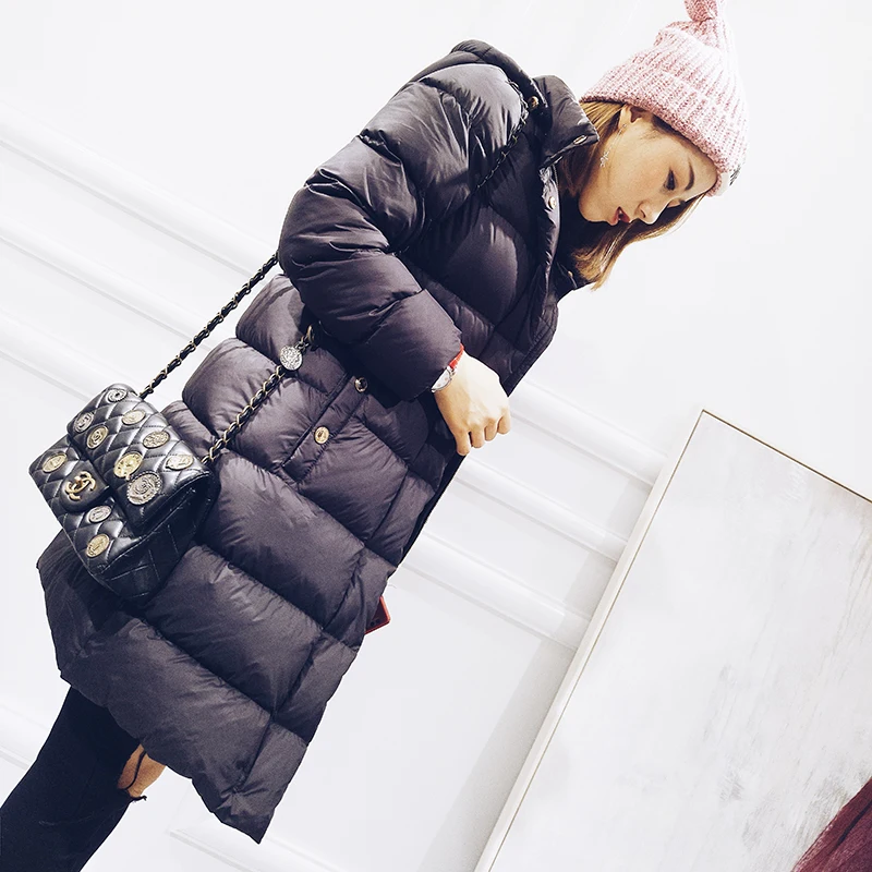 

Hooded thickening warm winter down jackets women white duck down coats outerwear 2018 autumn winter