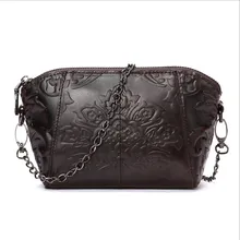 Mode femmes sac de peau de vache Femmes Sac À Main En Cuir Véritable mini sac de chaîne une épaule cross-corps Sac de peau de Vache sac