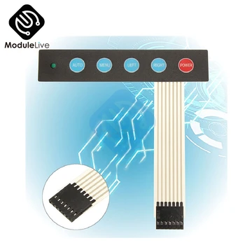 

LED 1x5 1*5 Matrix Array 5 Key Membrane Switch Keypad Keyboard Menu Auto Keys For Arduino Diy Electronic Board