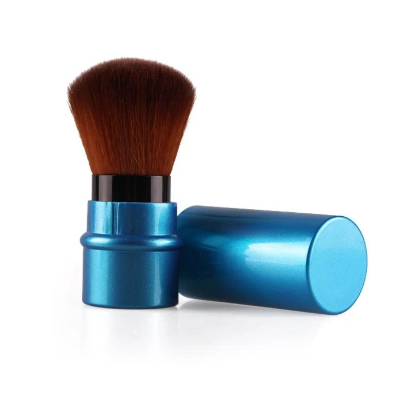 Мини-мягкая Кисть для макияжа, выдвижная профессиональная основа, Косметические румяна, кисть для пудры, косметические инструменты, 1 шт - Handle Color: Синий
