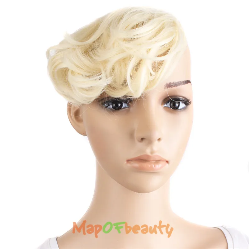 MapofBeauty, блонд, заколка в бахроме, челка, искусственные синтетические волосы, накладные волосы, натуральный челка спереди для женщин, накладные волосы - Цвет: T27/30/4
