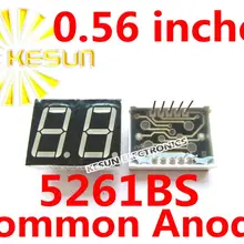 5 шт. x 0,56 дюймов Красный общий анод/катод 2 цифровая трубка 5261BS 5261AS светодиодный модуль дисплея