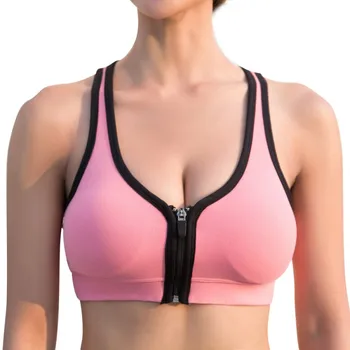 

Front Zipper Fitness Bra Women Crop Top Sexy Lingerie Underwear Women Brasier Mujer Full Cup Push Up Bras for Women