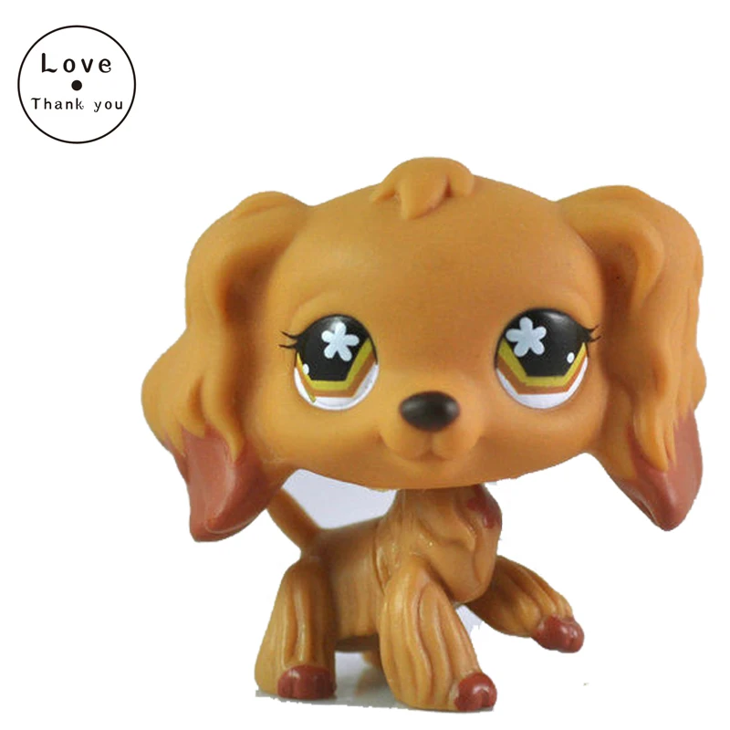 original font b pet b font shop lps toys 716 Brown Cocker Spaniel Flower Eyes Dog