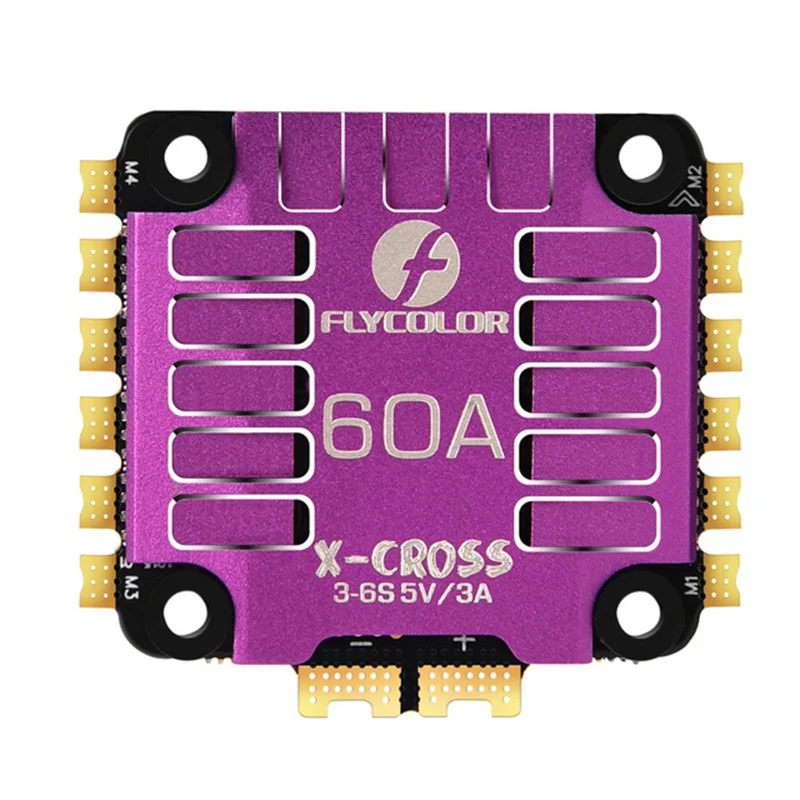 

Flycolor X-Cross 60A BLheli_32 3-6S 4in1 Brushless ESC with 5V BEC Output for RC FPV Racing Drone