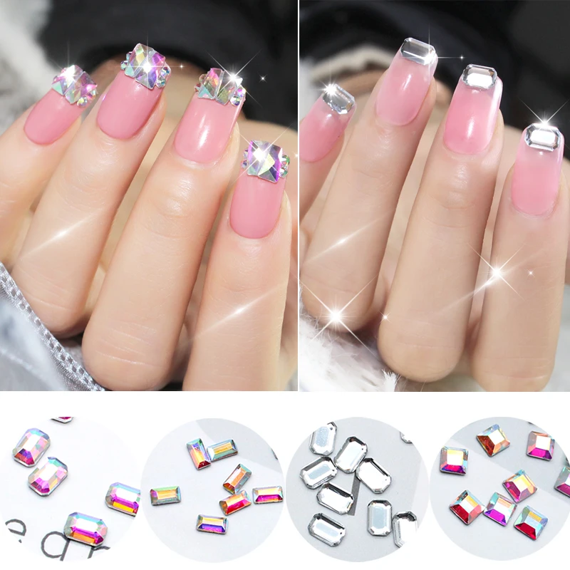 30PCS/ 3D Nail Rhinestones Crystal Gold Base DIY Charm Flatback Diamond Art Sparkly Decorations Accessory | Красота и здоровье