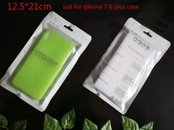 

12.5X21cm Plastic zipper Bag Cell Phone Accessories Mobile Phone Case Cover Packaging Package Bag for iPhone 8 7 6 Plus case