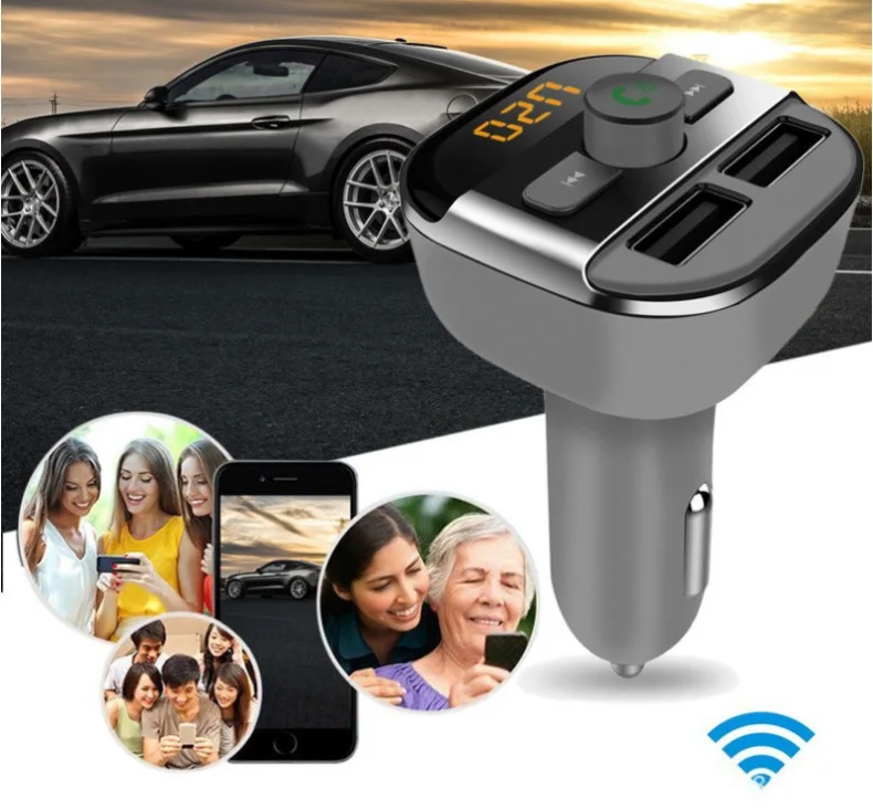 Beli YUANMINGSHI Universal Bluetooth Handsfree FM Transmitter Music Player Dukungan TF U Disk Ganda USB Charger Mobil Jual YUANMINGSHI Universal Bluetooth Handsfree FM Transmitter Music Player Dukungan TF U Disk Ganda USB Charger Mobil