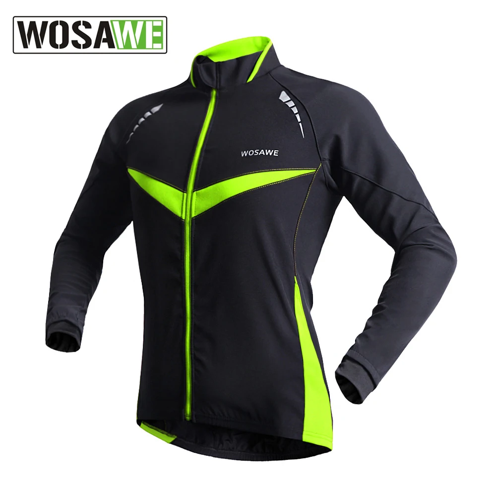 WOSAWE Windproof Waterproof Cycling Jacket Long Sleeve Jersey Winter