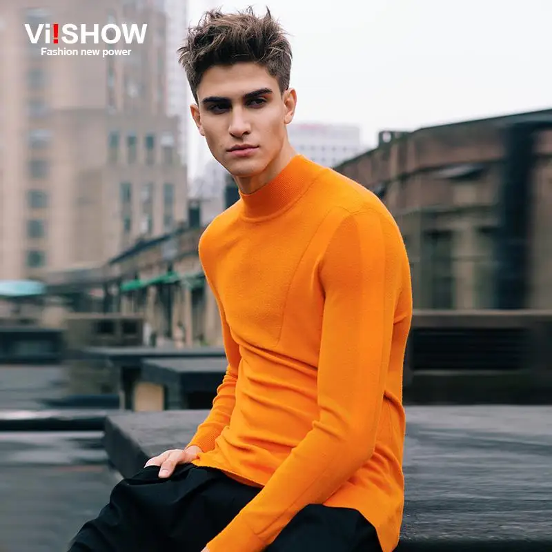 VIISHOW мужской свитер с высоким воротом брендовый Рождественский 2018 Новый