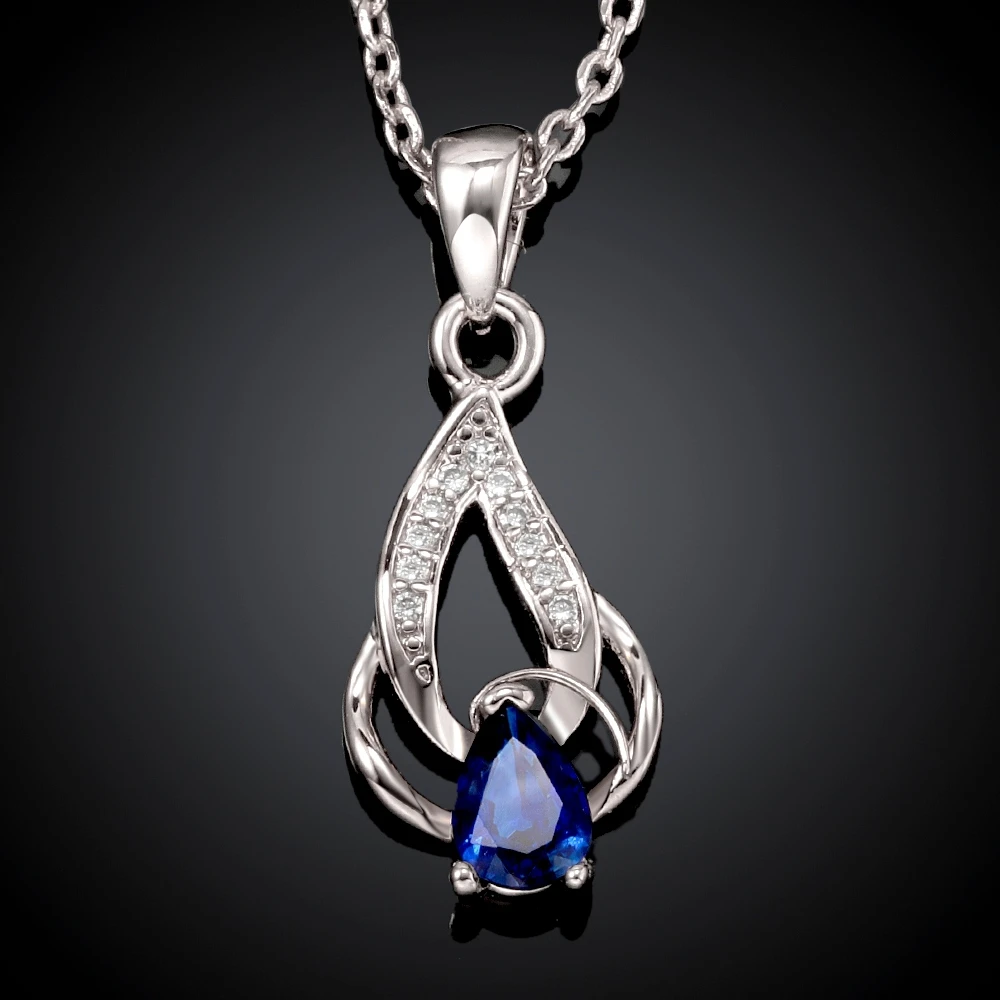 Hot Sale Jewelry ! New 2015 Fashion Blue Crystal Necklace Trendy Water Drop Platinum | Украшения и аксессуары