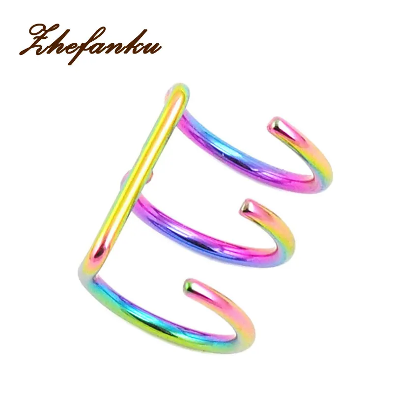 

1Pc Ear Clip C Shape Three-Loop No Piercing Clip-on Earring For Women Earring